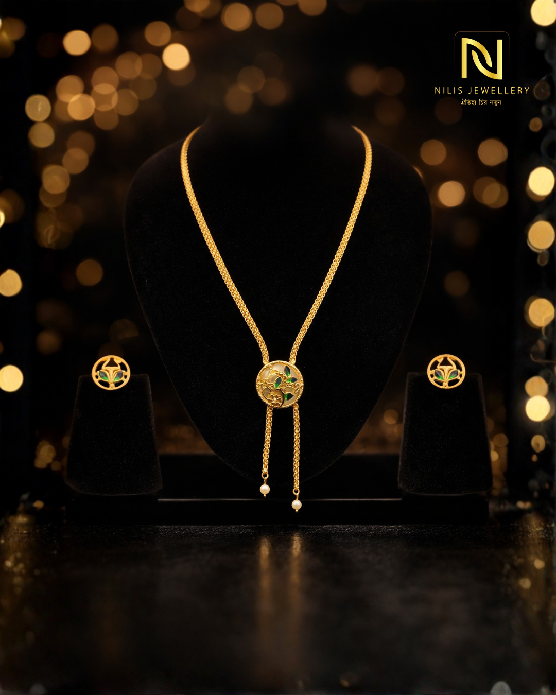 Meenakari Pearl Tie Necklace Set