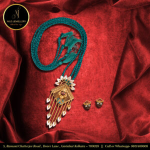 Designer Mother of Pearl Necklace With Minawork – Hand-Beaded Tassel