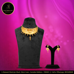 Golabandh Necklace – 1.5 gm Gold Polish with 1-Year Color Warranty (Without Meenakari)