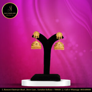 Handcrafted Jhumka Earrings – Medium Size (1-Year Color Warranty)