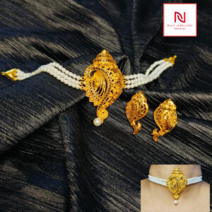 Handmade Pearl Choker – Elegant & Timeless | 1.5gm Gold Polish