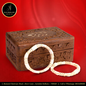 Twisted Ribbon Sankha – Unique Design with 1.5 gm Gold Polish