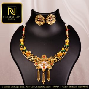 Pure Mother of Pearl With Minakari Necklace Set