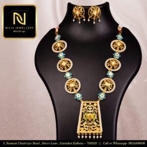 Handcrafted Long Sitahaar Necklace With Mina work and Pearl work