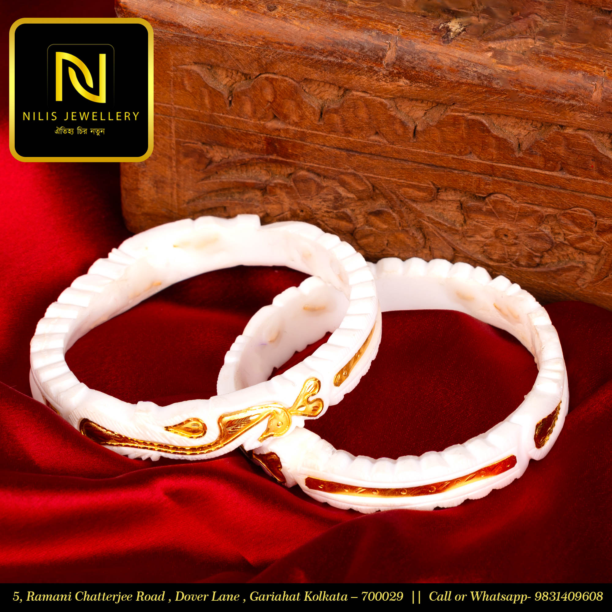 Original Sankha Bangles – Peacock Design (No Meenakari)