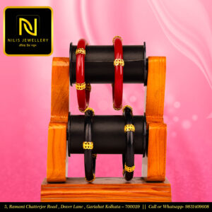 Designer Pola Bangles – Red & Black | 1.5 gm Polish
