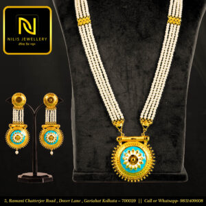 Pearl Meenakari Long Necklace Set – Nilis Exclusive Design