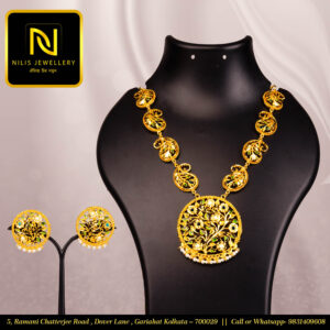 Exclusive Intricate Necklace Set – Pearl & Meenakari | 1.5 gm Polish
