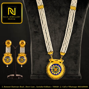 Pearl Meenakari Long Necklace Set – Nilis Exclusive Design