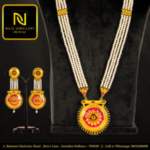 Pearl Meenakari Long Necklace Set – Nilis Exclusive Design