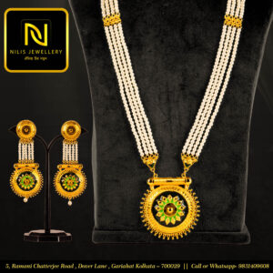 Pearl Meenakari Long Necklace Set – Nilis Exclusive Design