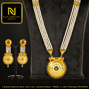 Pearl Meenakari Long Necklace Set – Nilis Exclusive Design