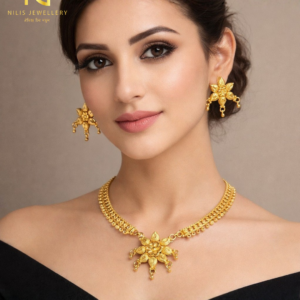 Floral Antique Necklace & Earrings Set