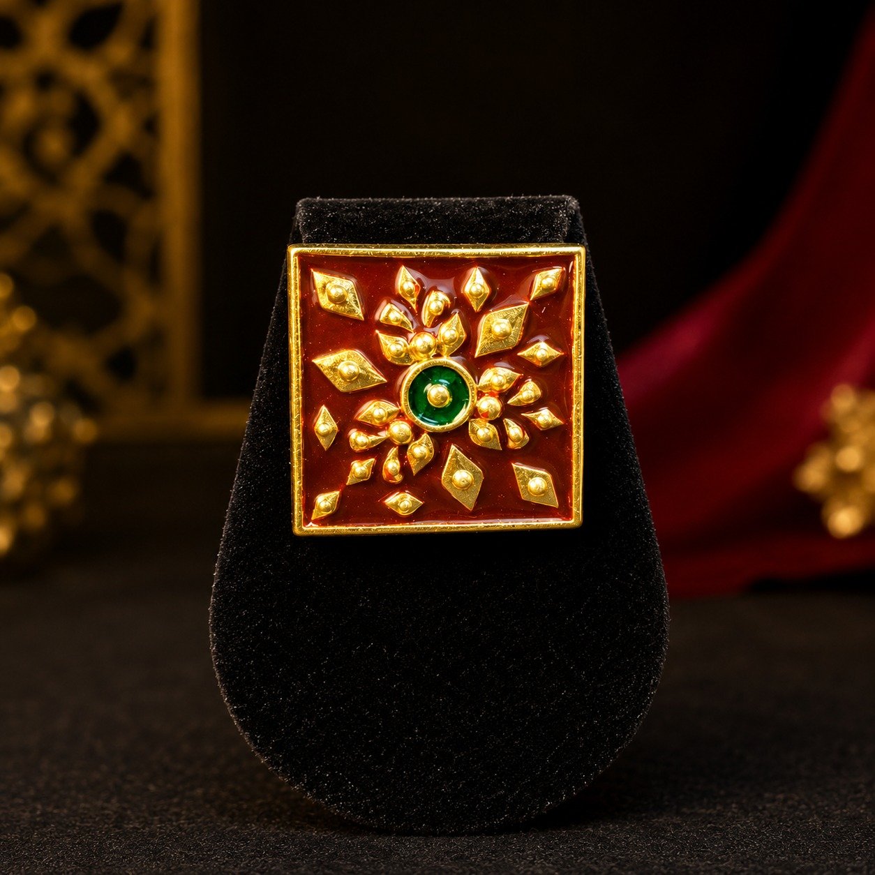 1.5 Gram Golden with Mine Designer Hasuli Necklace Set with Earrings - #12 - Image 3