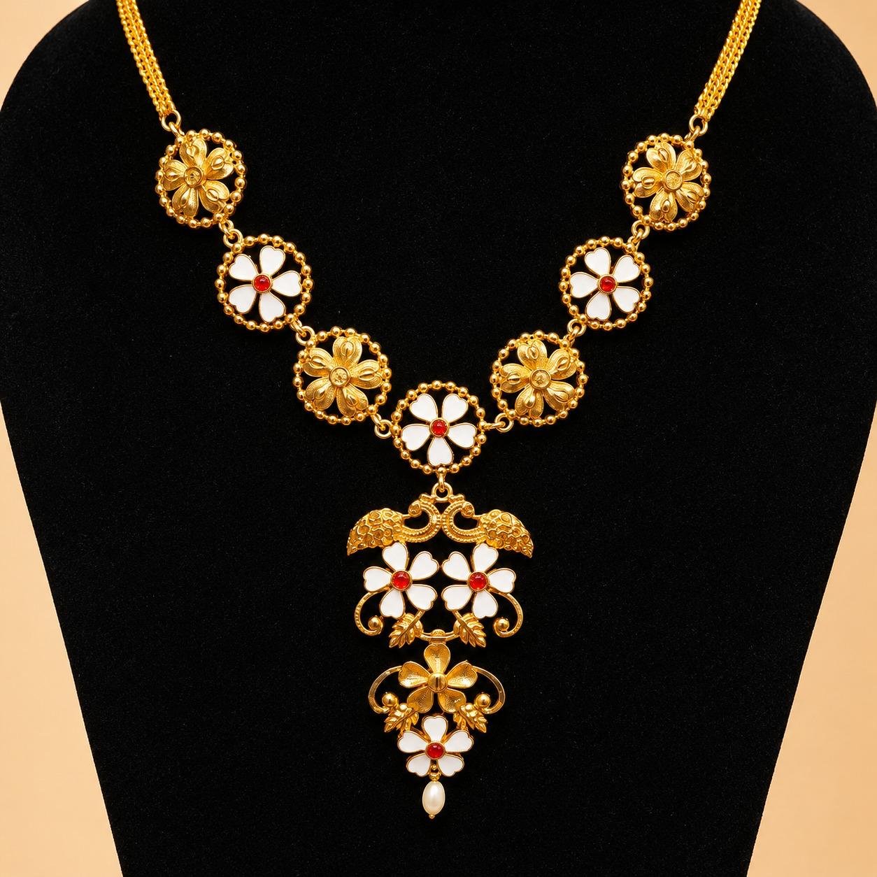 Suili Necklace Set – Gold Lacquering with Minakari - #43 - Image 2