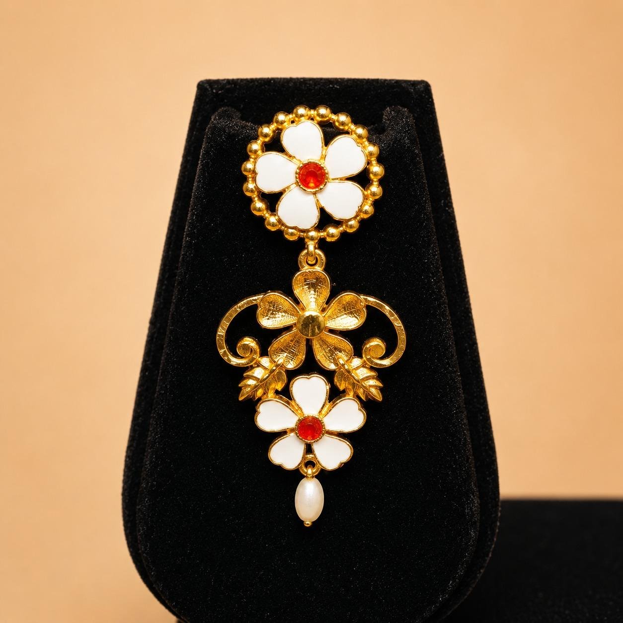 Suili Necklace Set – Gold Lacquering with Minakari - #43 - Image 3