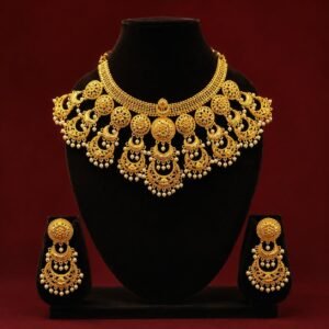 Heavy Kanbali Necklace Set with Premium Pearl Set - #49