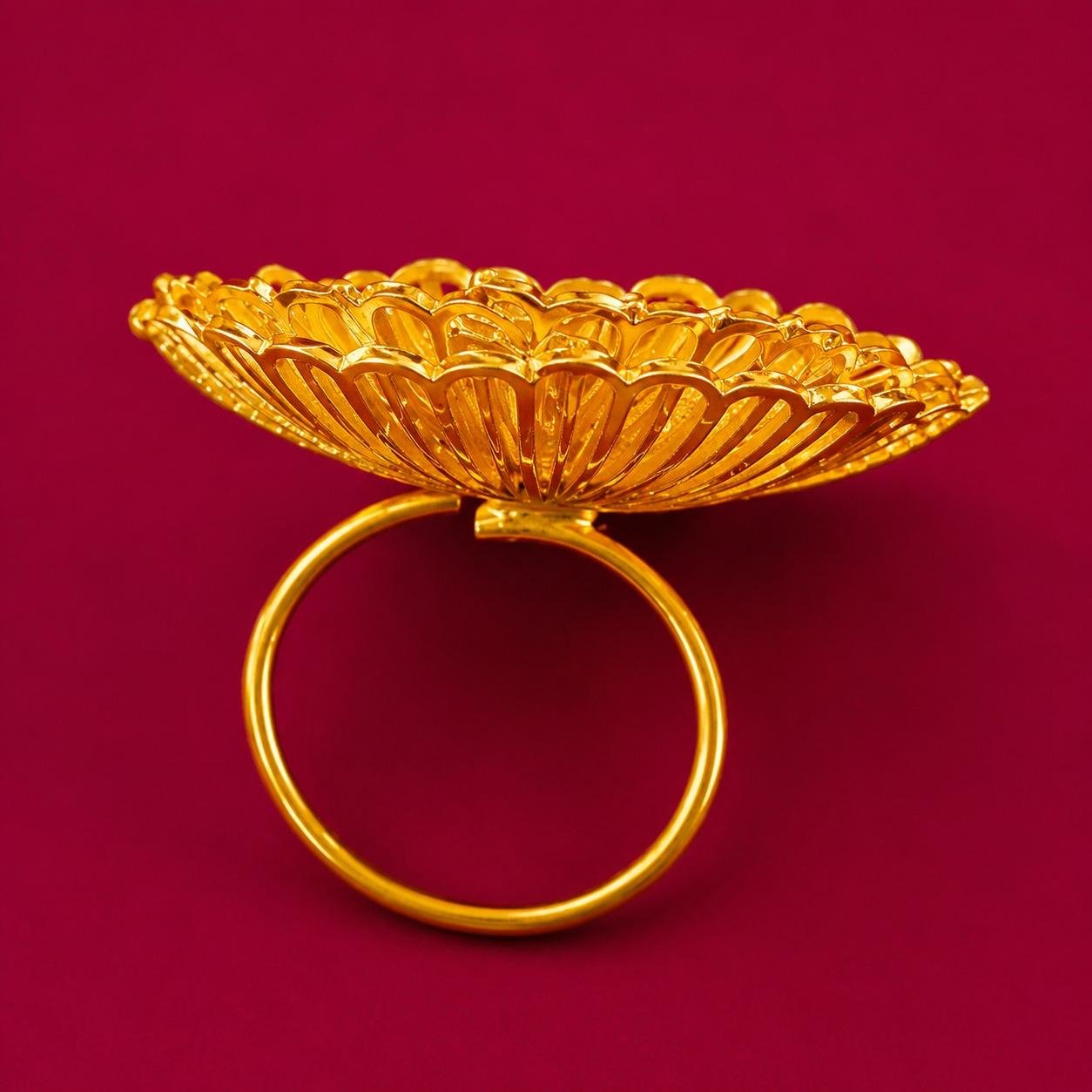 1.5g Turkish Design Adjustable Finger Ring - #55 - Image 2