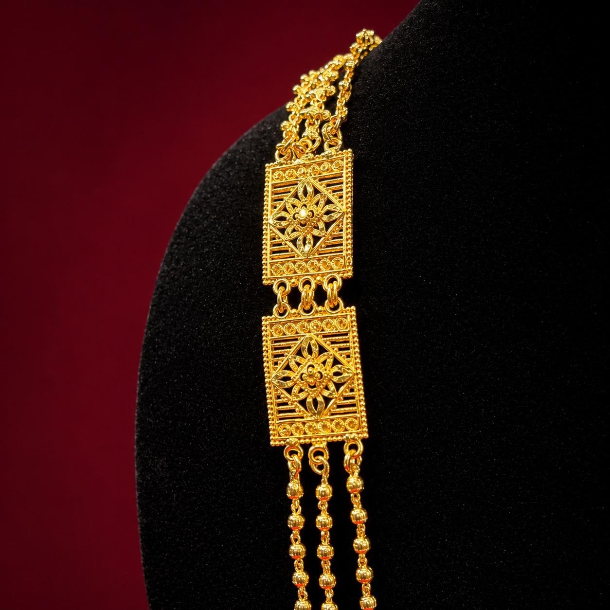 Ball 3-Line Lahori Long Set with Earrings - #39 - Image 2