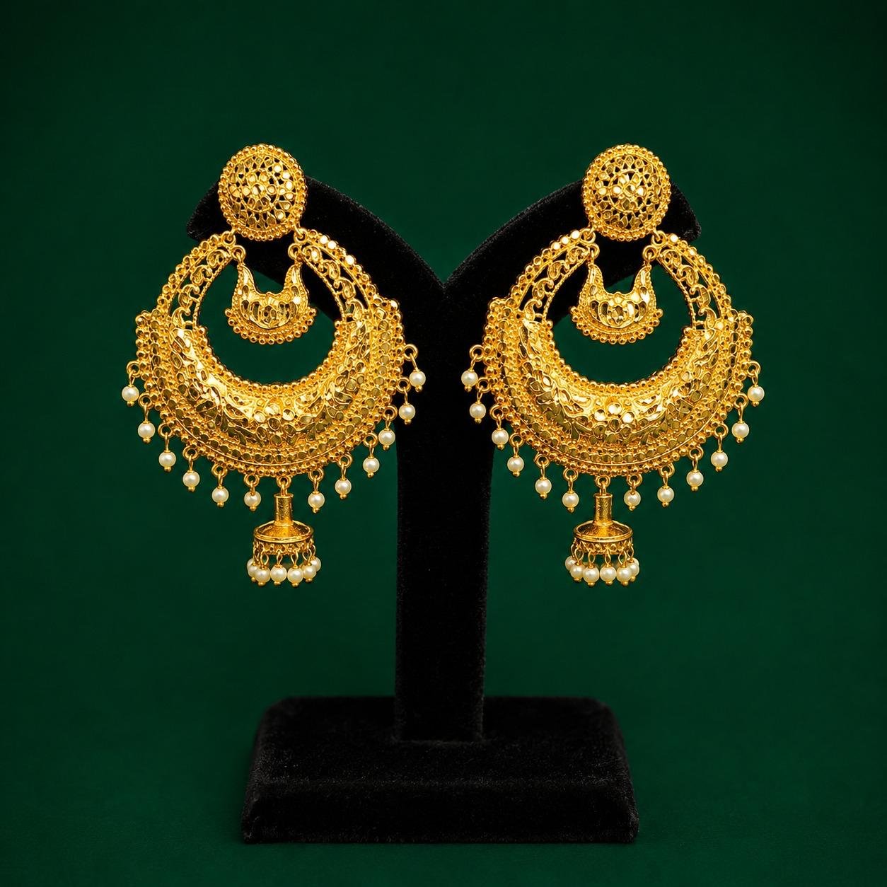 Heavy Kanbali Jumka – Premium Pearl Jumka -#51 - Image 3