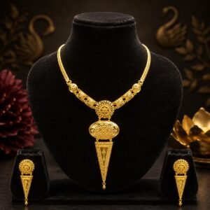 1.5 Gram Polished Handcrafted Necklace Set with Earrings - #15