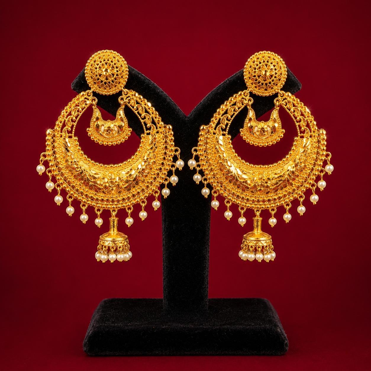 Heavy Kanbali Jumka – Premium Pearl Jumka -#51 - Image 2