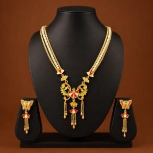 Pearl Long Set – Designer Piece with Minakari Work -#37