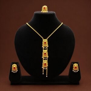 Gold Lacquer Jewellery Tie Chain Combo Set - #40