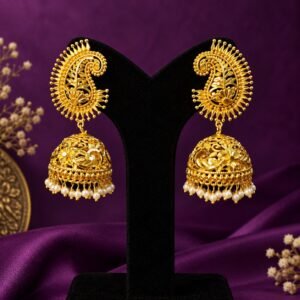 1.5GM Golden & Pearl Designer Kolka Jhumko #92