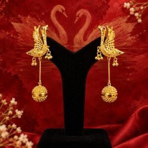 1.5gm Golden AD Stone Designer Long Earrings #94