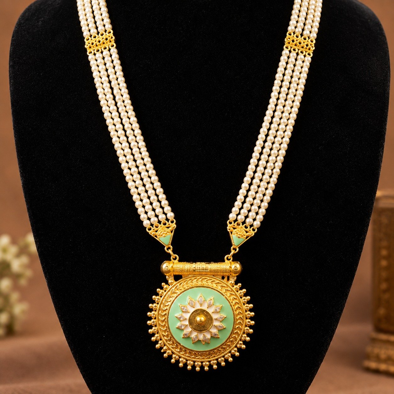 1.5 GM Pearl Meena Sitahar Set – Nilis Jewellery - #159 - Image 4