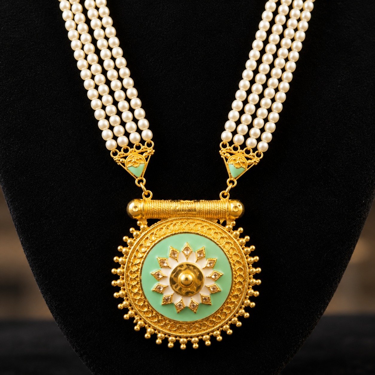 1.5 GM Pearl Meena Sitahar Set – Nilis Jewellery - #159 - Image 3