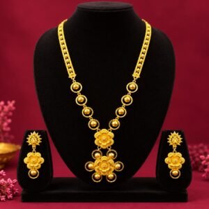 1.5 GM Golden Long Necklace Set – Nilis Jewellery - #156